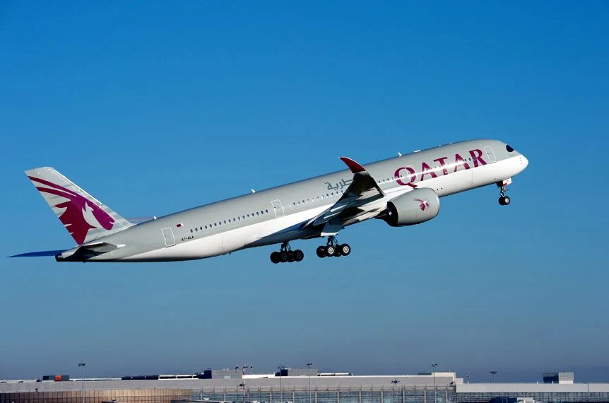 Qatar Airways Shows Off New A350 XWB Aircraft With a Laser Light Show
